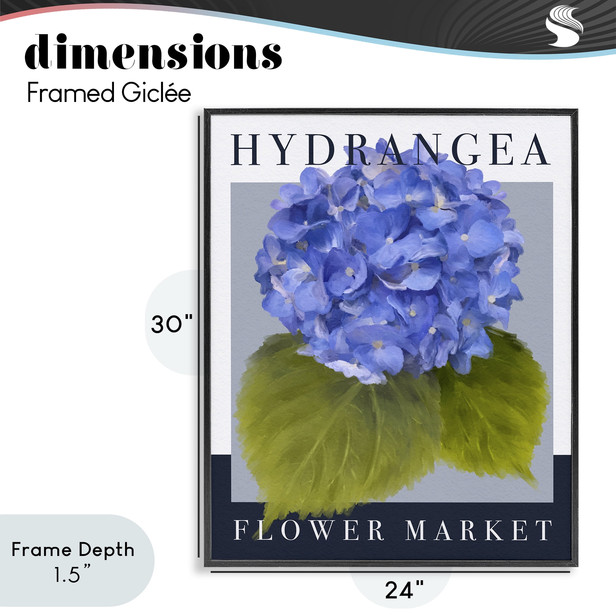 Stupell Industries Hydrangea Flower Market Black Framed Giclee Art, design by Jennifer Stith
