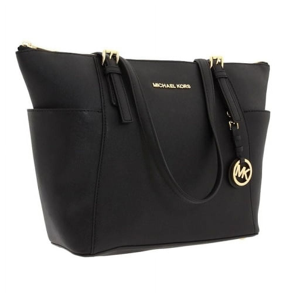 Michael Kors Jet Set Top-Zip Saffiano Leather Tote in Black - Medium  30F2GTTT8L-001 885949959660 - Handbags, Jet Set - Jomashop