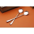 thumbnail image 6 of 10 Pack Magik Long Handle Stainless Steel Mixing Ice Cream Frozen Yogurt Coffee Spoon Set (Long Handle - Round), 6 of 9