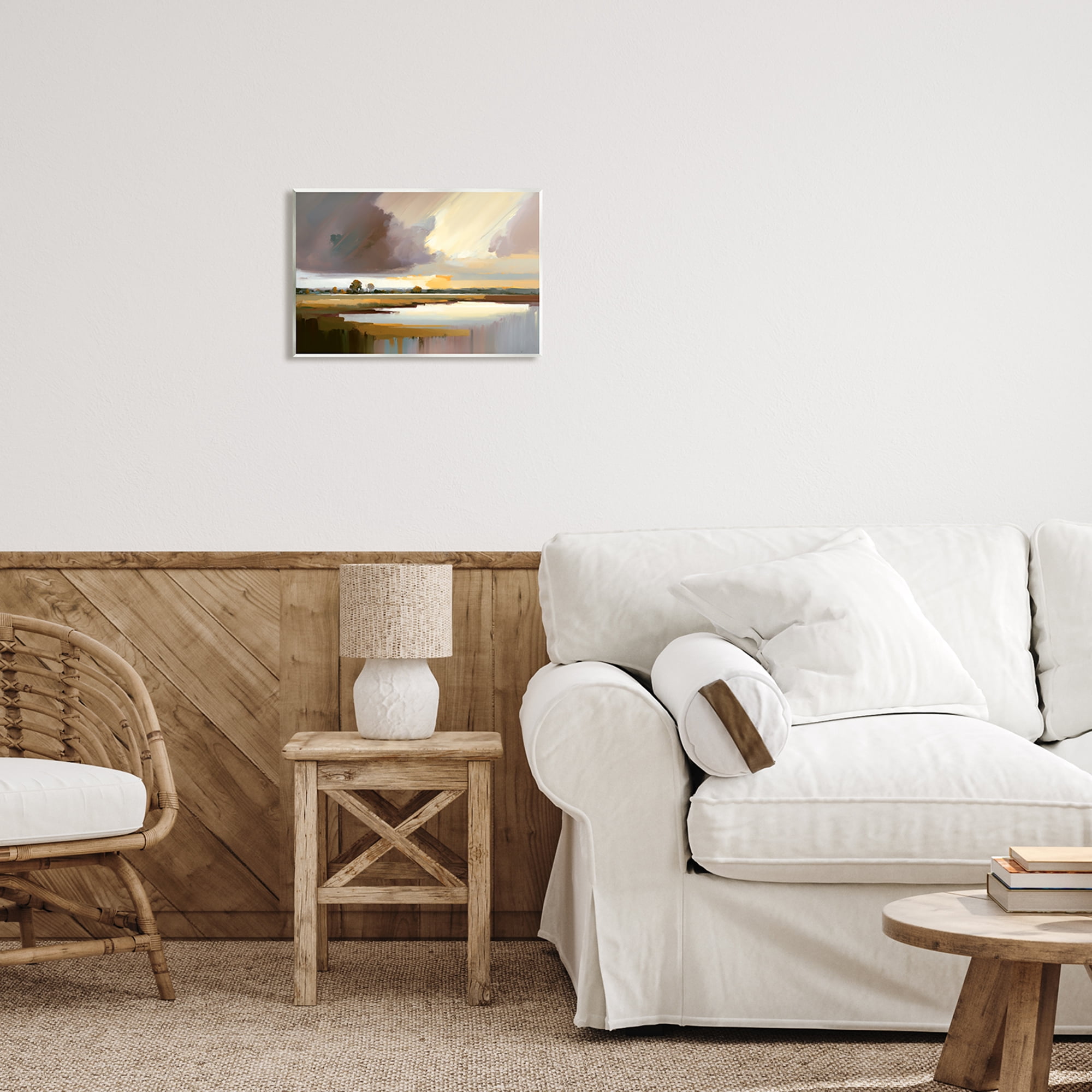 Stupell Industries Abstract Lake Painting Nature Painting Unframed Art Print Wall Art, 15 x 10