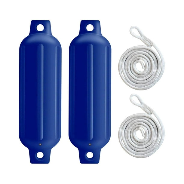 2x Defensas para Barco 6mm x 1.5M Cuerdas Ojales Dobles Accesorios para Barcos Anticolisión para Cuerda Azul G0 Blanca
