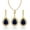 Blue, variant on Teardrop Jewelry Set for Women - Sterling Silver Small Teardrop Cubic Zirconia Crystal CZ Rhinestone Drop Earrings and Pendant Necklace Set for Wedding Bride Bridesmaids Mother of Bride Prom Party