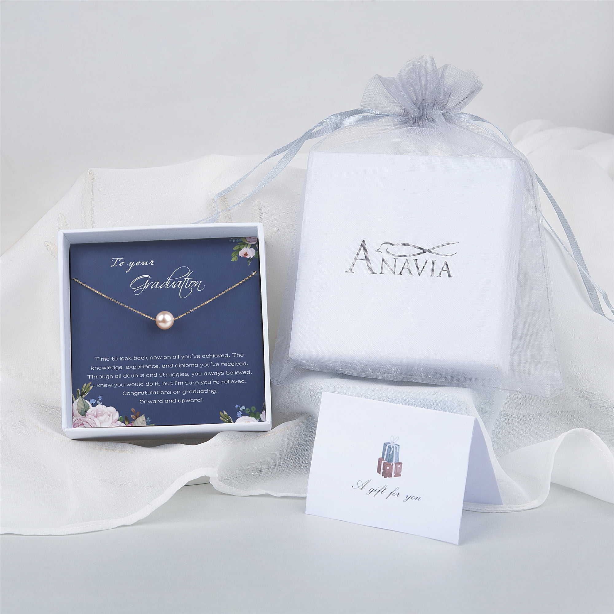 Anavia College Graduation Gift for Her - Custom High School 2021 Graduation Gifts for Daughter - 925 Sterling Silver Necklace Graduation Gift Box