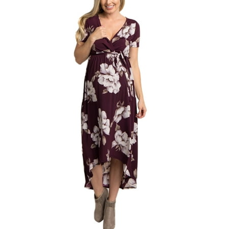 

Luiryare Summer Maternity Floral Dress For Pregnant Woman Casual V-neck Flower Sundres