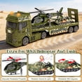 thumbnail image 4 of Caunedy Green Military Big Truck Toys,3 in 1 Large Semi Truck Toy with Helicopter and Tank,Great Gift for 3-8 Years Old Boys Girls, 4 of 8
