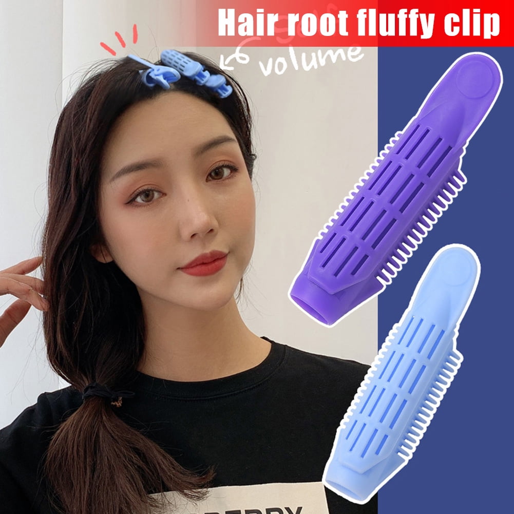 2Pcs Korea Fluffy Hair Clip Set Curly Hair Resin Hair Root Fluffy Clip  Bangs Hair Styling Clip Hair Accessories with 2 Large Curler New -  