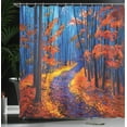 thumbnail image 4 of Ambesonne Autumn Shower Curtain, Forest in Fall Season, 69"Wx70"L, Orange Navy, 4 of 5