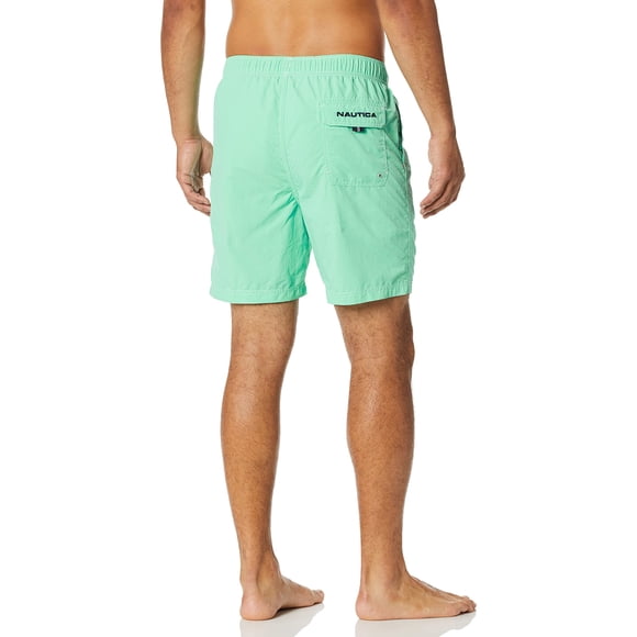 Nautica Men's Solid Quick Dry Classic Logo Swim Trunk