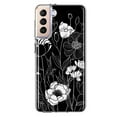 thumbnail image 1 of MUNDAZE Samsung Galaxy S22 Line Drawing Art White Floral Flowers Shockproof Clear Hybrid Protective Phone Case Cover, 1 of 5
