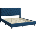 thumbnail image 2 of Renwick Upholstered Platform Bed Frame with Tufted Headboard, Blue, All Ages, Queen, 2 of 7