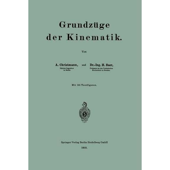 GrundzÃ¼ge Der Kinematik, (Paperback)