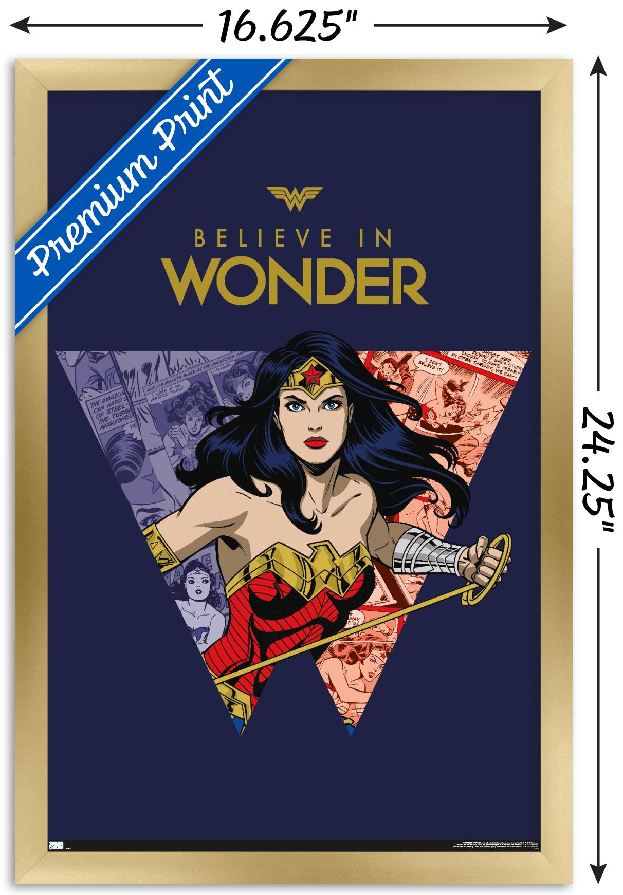 Wonder Woman - Believe in Wonder Wall Poster, 14.725" x 22.375", Framed