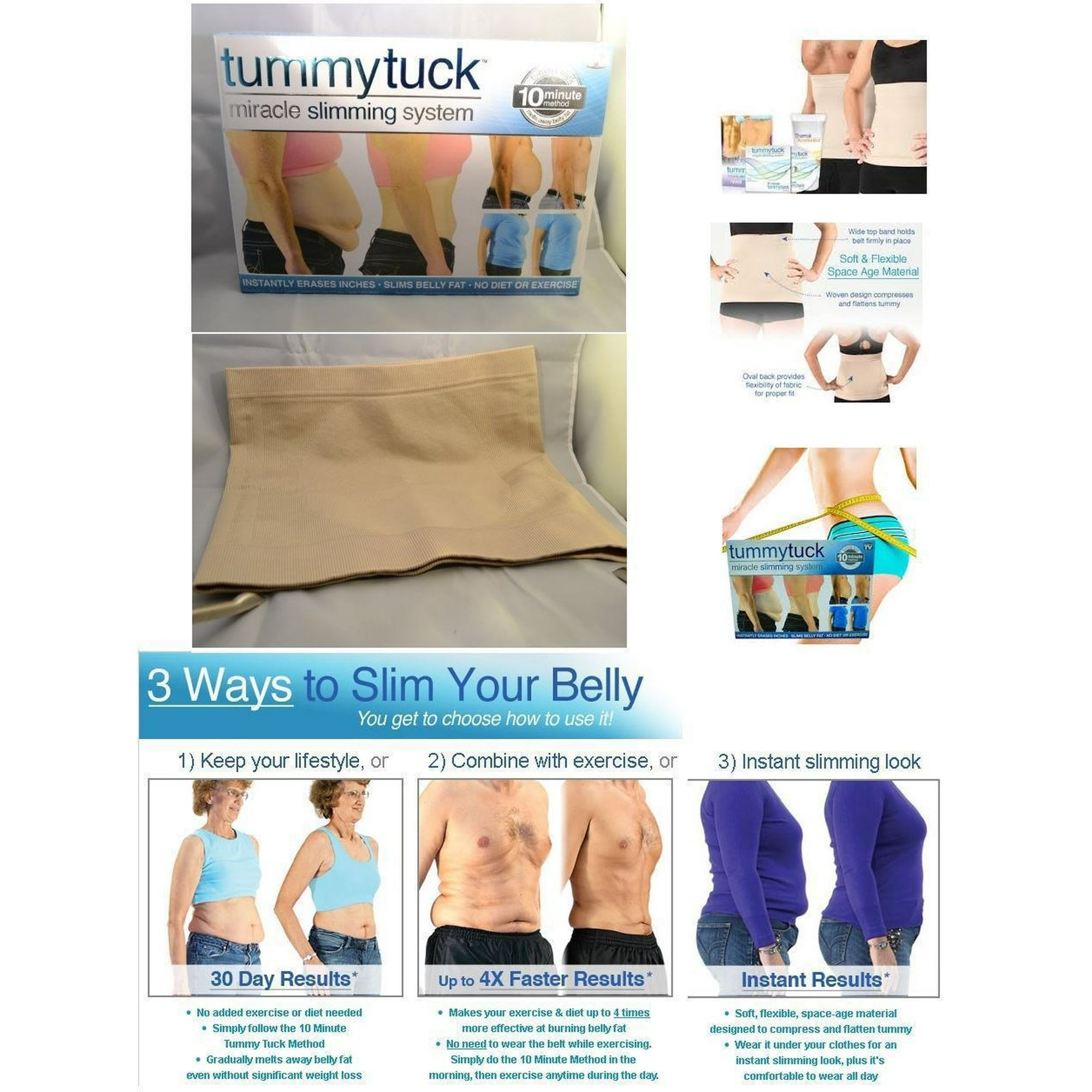 Tummy Tuck Miracle Slimming System Belt Size 1 2 3 TRUSTED ORIGINAL As on TV Walmart