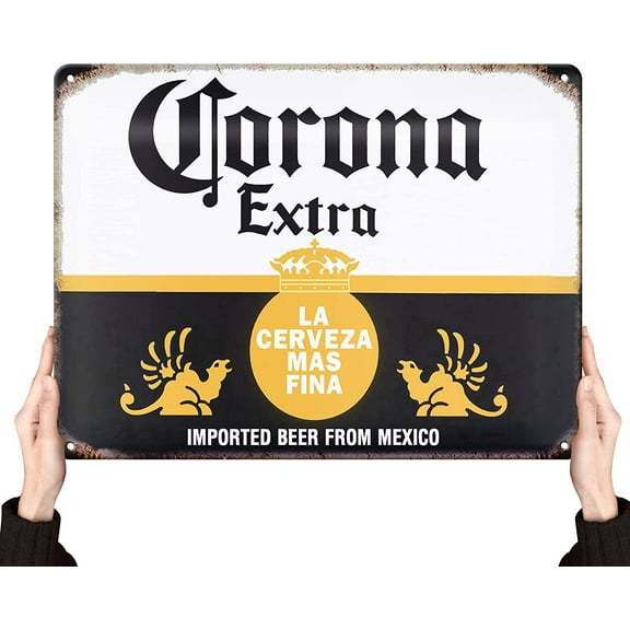 Corona Beer Signs | Man Cave Decor | Bar Vintage Metal Tin Signs | Garage Retro Home decor | Wall Poster Funny Cool Things Stuff For House Shop Room Coffee 12x16 Inch