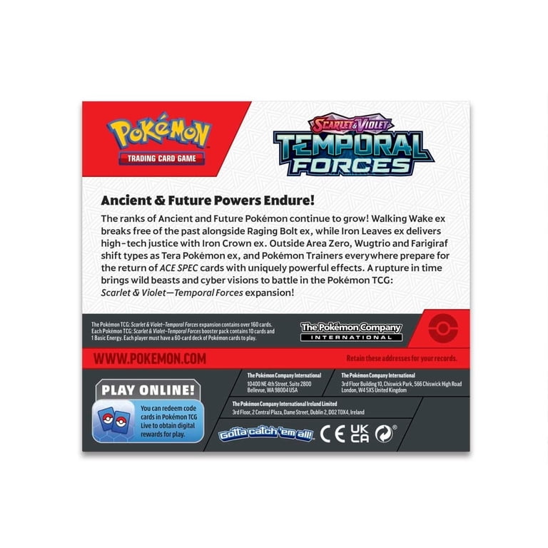 temporal forces booster box chase cards POKEMON TCG: Scarlet & Violet Box, 36 Packs Walking Wake ex breaks free of the past alongside Raging Bolt ex Pokemon Card Temporal Forces Booster