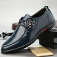 thumbnail image 2 of Chaussures en Cuir Décontractées pour Hommes, à Lacets, Souples, de Conduite, 2 of 9