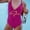 Purple, variant on Women's Bride & Team Bride One-Piece Swimsuit, V-Neck Backless Bridal Party Swimwear, Bathing Suit, 5 Colors, Sizes S-XL