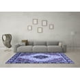 thumbnail image 3 of Ahgly Company Machine Washable Indoor Square Abstract Blue Modern Area Rugs, 5' Square, 3 of 4