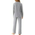 thumbnail image 6 of MecTo Women Pajamas Sets, Lady Long-Sleeved Shirt PJ, Grey, 2 piece, Size M, 6 of 9