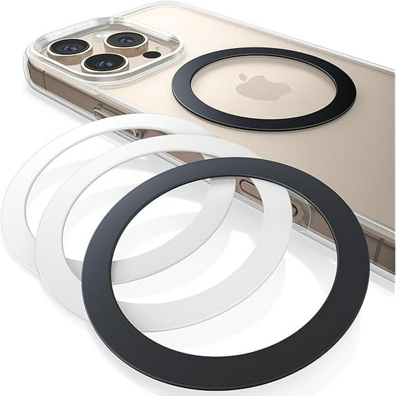 Saluqifa for MagSafe Sticker Ring - 4 Pack Powerful Metal Ring Compatible with Mag Safe Wireless Charger Case for iPhone 16 15 14 Pro Max Galaxy Android Accessories [Not Magnets]