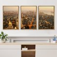 thumbnail image 2 of PixonSign Framed Canvas Print Wall Art Set Aerial View New York City Dusk Urban Architecture Photography Realism Scenic Landscape Decorative Colorful Multicolor for Bedroom - 24"x36"x3 Natural, 2 of 5