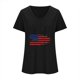 thumbnail image 4 of Camisetas Casuales de las Mujeres Gradiente Día de la Independencia Impreso Cuello Redondo, Blusa de Manga Corta para Diario, Fiesta Y Primavera Verano, 4 of 5