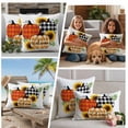 thumbnail image 5 of Thanksgiving Outdoor Waterproof Pillow Covers, Fall Colorful Plaid Pumpkin Sunflower Leaf Decorative Rectangle Throw Pillowcase Sofa Cushion Sham for Patio/Couch/Chair, 20"x12" 2 Pack, 5 of 8