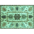 thumbnail image 1 of Ahgly Company Indoor Rectangle Oriental Turquoise Blue Modern Area Rugs, 7' x 9', 1 of 4