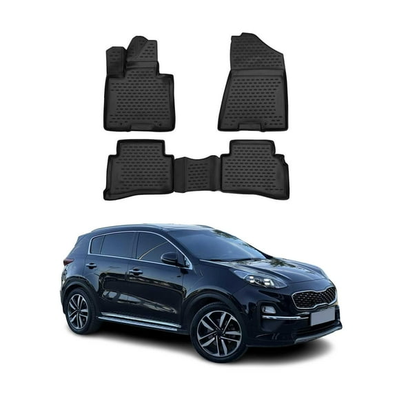 OMAC Floor Mats Liner for Kia Sportage 2017-2022 Black TPE All-Weather 4 Pcs