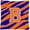 Blue Orange, variant on Carolines Treasures CJ1023-BPW1414 Letter B Initial Tiger Stripe - Blue Orange Fabric Decorative Pillow, 14Hx14W,