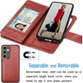 thumbnail image 4 of For Samsung Galaxy S25 Plus Case Wallet with Credit Card Holder for Women Men, Flip PU Leather Wallet Phone Case for Galaxy S25 Plus, Tekcoo Detachable Magnetic Kickstand Cover, Wine Red, 4 of 8