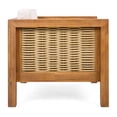 thumbnail image 6 of GZXS Outdoor Acacia Wood Club Armchair with Beige Cushion and Natural Wicker Armrests, Weather-Resistant Frame, 400 lbs Capacity, for Patio Garden Deck, 6 of 10