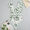 thumbnail image 3 of TIMIFIS Women's V Neck One Piece Swimsuit Ruffled Lace Up Monokini, 3 of 5