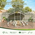 thumbnail image 5 of 20' x 10' x 6.6' Large Metal Chicken Coop, Walk-in Poultry Cage with Cover, Upgraded Galvanized Steel Frame, Hen House for Backyard Farm, 5 of 12