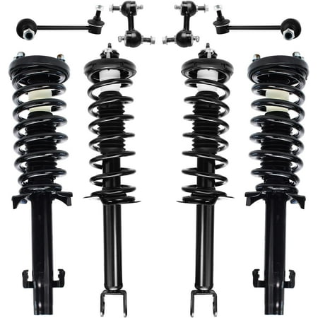 Detroit Axle - Front and Rear Struts w/Coil Springs Sway Bar End Links Replacement for 2008-2012 Honda Accord 2.4L Sedan Coupe - 8pc Set