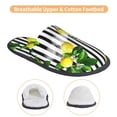 thumbnail image 3 of Balery Lemons on Striped Pantuflas de Casa de Felpa Silenciosas con Diseño Estampado, Zapatillas Cómodas Antideslizantes de Algodón para Interior-Large, 3 of 8
