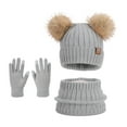 thumbnail image 4 of Kids Winter Hats Gloves and Scarf Set, Knitted Beanie Hat Lined Neck Warmer Mittens Set for Ages 4-10 Years Boys and Girls, 4 of 4