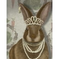 thumbnail image 2 of Fab Funky 15x18 White Modern Wood Framed Museum Art Print Titled - Rabbit and Pearls, Portrait, 2 of 4