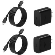Type C Charger Fast Charging 2Pack USB C Super Fast Charger Block with 6FT USB-C Android Phone Cable for Samsung Galaxy S26 +/Ultra S25 S24 S23 S22 +/Ultra/ S21 S20/Tab S9/iPhone 17/16/15 and More