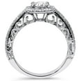 thumbnail image 3 of Pompeii 1 5/8ct Vintage Halo Diamond Engagement Ring 14K White Gold (G/H,SI1), 3 of 4