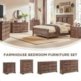 thumbnail image 6 of ACCOHOHO Farmhouse 6 Drawer Dresser, Rustic Wood Dresser Chest of Drawers for Bedroom，52'' Wide TV Stand with Large Drawers for Living Room， Brown, 6 of 6