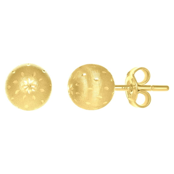 14k Yellow Gold Womens 10mm Ball Stud Earrings Jewelry Gift for Women