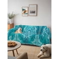 thumbnail image 6 of Turquoise Boho Couch Cover for 2 Cushion Couch, Abstract Art Floral Ethnic Tribal Washable Love Seat Sofa Covers Slipcover, Throw Sofa Covers for Pets, Furniture Protector 71"x102", 6 of 9