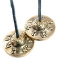 thumbnail image 2 of Tingsha Cymbals Bells - Easy To Play - Meditation Mindfulness Chime For Chakra Healing Spiritual Dharma Gifts Handcrafted Tibetan By Himalayan Bazaar (Ohm Mani), 2 of 3