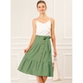 thumbnail image 4 of Falda a Media Pierna Allegra K con Volantes de Gasa Aguacate Verde M, 4 of 6