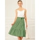 thumbnail image 4 of Falda a Media Pierna Allegra K con Volantes de Gasa Aguacate Verde M, 4 of 6