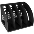 thumbnail image 2 of SAYEEC Sturdy Magazine Holder 4 Compartments Plastic Desktop File Organizer File Dividers Office Organizer Storage Document Magaizne Rack Display Box (Black), 2 of 4