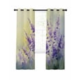 thumbnail image 7 of Lavender Blackout Curtains for Bedroom, Purple Floral Spring Country Nature Wildflower Plant Thermal Insulated Kitchen Drapes with Grommets, Light Blocking Window Treatment, 2 Panels 52" x 84", 7 of 7