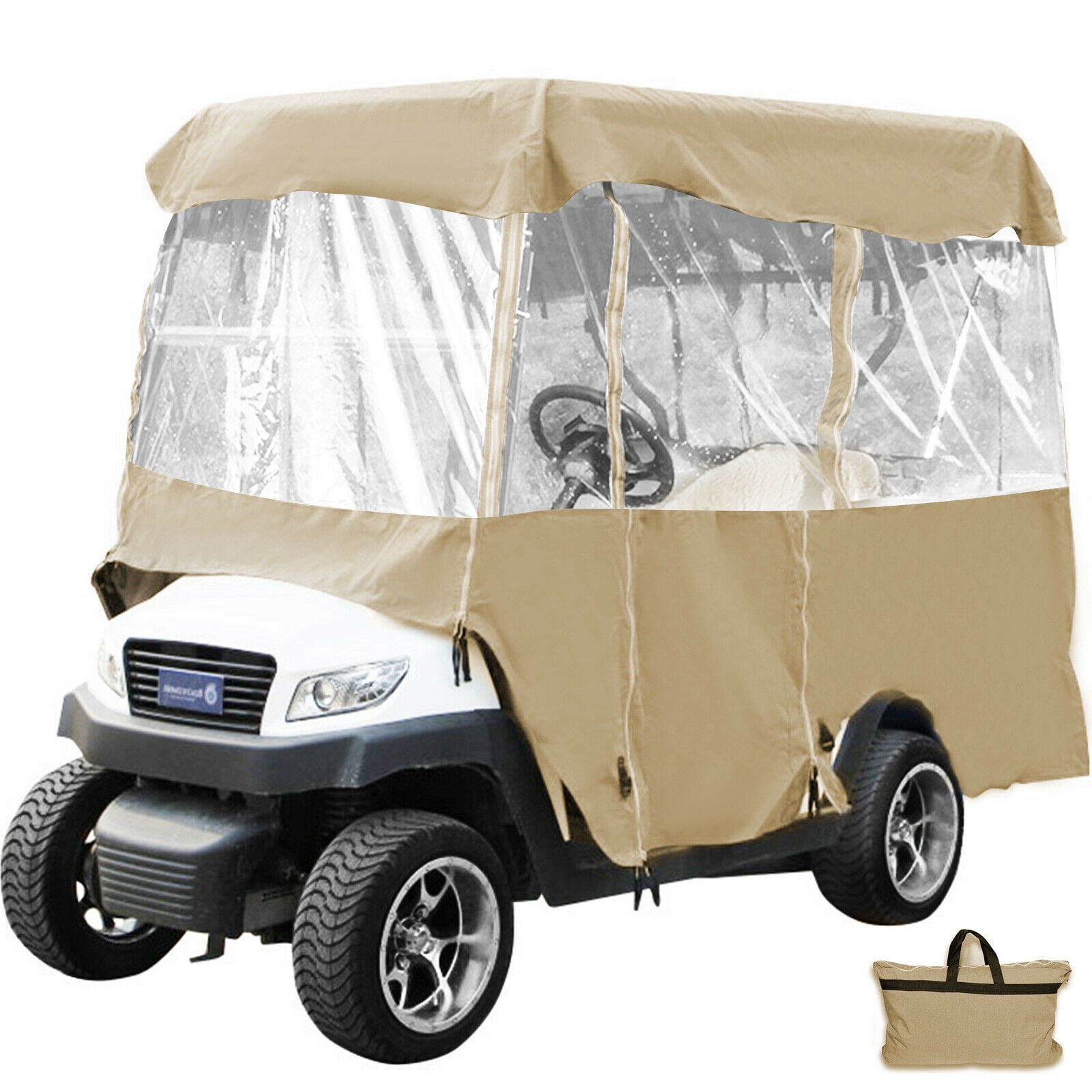 VEVOR 4Person Golf Cart Cover Portable Drivable 4Sided EZGo and