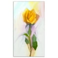 thumbnail image 2 of Design Art - Rose With Green Leaves Painting, 2 of 4